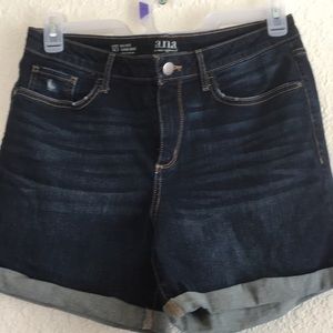 NWOT a.n.a Denim Short size 12 T tall Dark Rinse